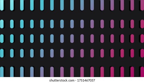 Colored gradient strokes isolated on dark background. Vector illustration