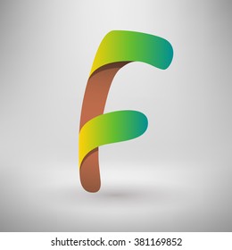 colored gradient vector F letter