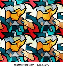 colored graffiti seamless texture vector illustration