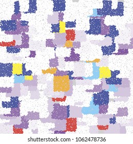 Colored Grainy dotwork mosaic vector texture. Stippled halftone background. Abstract Geometric Vector illustration.
