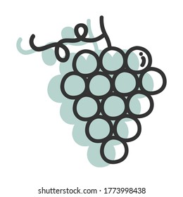 Colored grape icon vector design. Concept for farmers market, organic food, grocery store, cafe, restaurant. Natural product, vegetarian, fresh, natural design. Eps10 vector illustration.