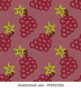 Colored Grape Seamless Pattern Kid's Style Hand Drawn