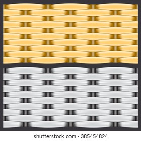 Colored and gray basket texture. Seamless pattern. Vector
