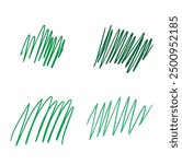 Colored green Vector scribbles set 6