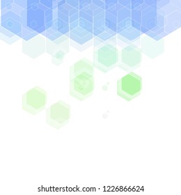 Colored green-blue hexagon background. abstract vector illustration.