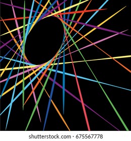 Colored grid on black background