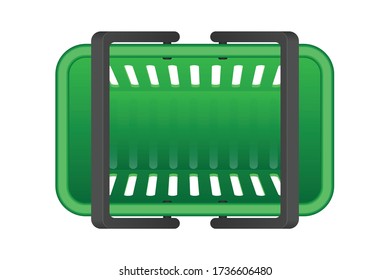 Ilustración vectorial de la cesta de comestibles de color superior