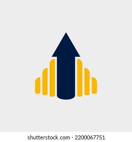 Colored Growing finance logo with up arrow