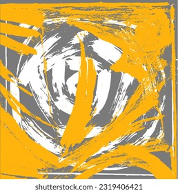 Fondo gris de color. Textura abstracta en arañazos, escaramuzas. Ilustración caótica vectorial