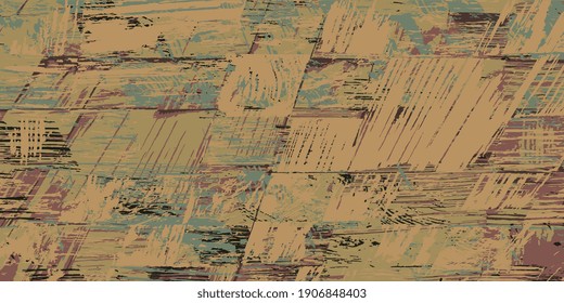 Farbige Grunge-Scheck-Design-Hintergrund für eine bedruckte Abdeckung oder Postkarte. Abstraktes Bild... Vektorgrafik. Hintergrundbild