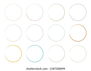 Pincel de círculo grunge de color. Ilustración vectorial del conjunto de marcos de tinta