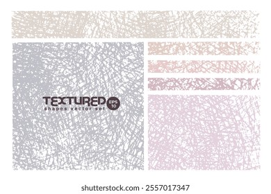 Colored grunge rectangular backgrounds set. Vector old painted squares or rectangular shapes. Dirty vintage grunge frames, borders or templates for text isolated on white.