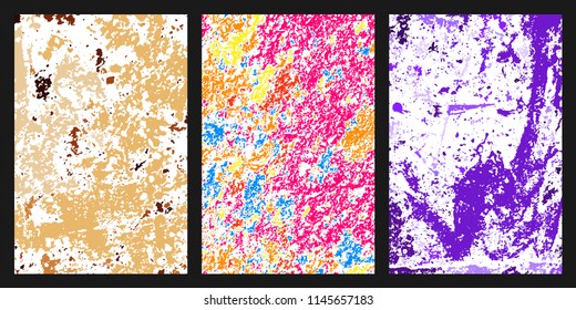 Colored grunge texture. Set of different colors abstract background for your design. Colorful wallpaper elements. Vector illustration,eps 10.