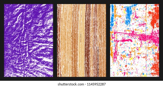 Colored grunge texture. Set of different colors abstract background for your design. Colorful wallpaper elements. Vector illustration,eps 10.