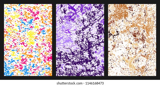 Colored grunge texture. Set of different colors abstract background for your design. Colorful wallpaper elements. Vector illustration,eps 10.