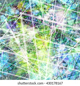 Colored grunge texture. Triangular elements, thin straight lines, scratches, streaks, spots. Randomly mixed. Easy editing. Abstract seamless vector background