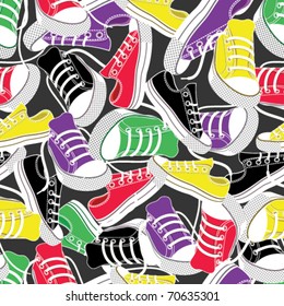 colored gumshoes for sport seamless background