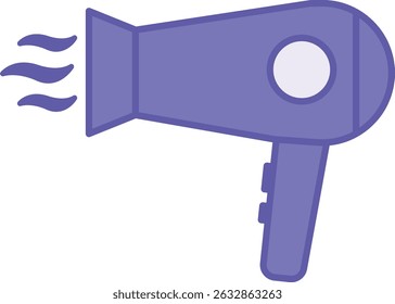 Ícone de secador de cabelo colorido. Ilustração de vetor. Gadget, Tecnologia. Ferramenta profissional para uso em salões de cabelo e barbearias. Conceito do dispositivo