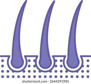 Colored Hair Icon. Vector Illustration. Hair Bulbs, Human Body Part. Concept Anatomy