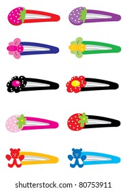 colored hairpins bulk Vector template.