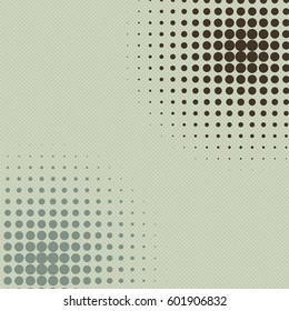 Colored halftone background retro vector illustration. Comic dot vintage blank backdrop for comic letter, word, phrase. Pop art grey, brown, blue color.