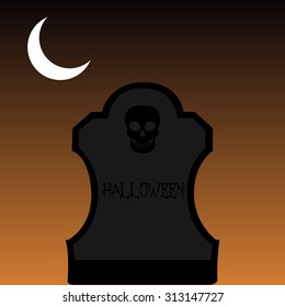 Colored halloween background with text and a graveyard