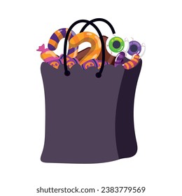 Bolsa de caramelos de halloween de color Feliz Vector de halloween