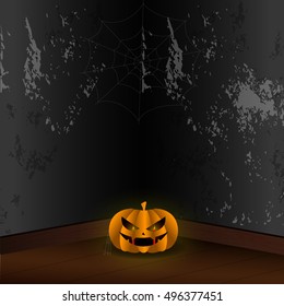 Colored halloween card with a pumpkin, Vector illustration