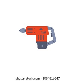 colored Hand Cordless Hammer Rock Drill illustration. Element of construction tools for mobile concept and web apps. Detailed Hand Rock Drill illustration can be used for web on white background
