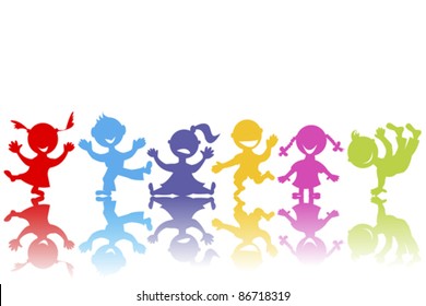 Colored hand drawn children