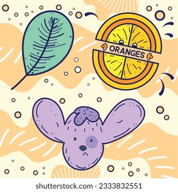 Colored hand drawn illustration background Vector