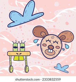 Fondo de la ilustración dibujada a mano de color Vector