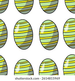 Colored hand drawn pattern green easter egg