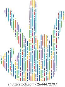 colored hand, hand gesture, hand colored in abstract and lgbt style, palm icon