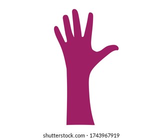 Colored hand icon in isolate on a white background. Vector illustration.
