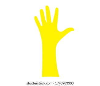 Colored hand icon in isolate on a white background. Vector illustration.
