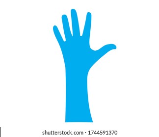Colored hand icon in isolate on a white background. Vector illustration.
