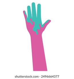 Colored hand icon Vector illustration