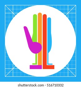 Colored Hand Palm Flat Icon