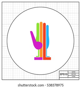 Colored Hand Palm Flat Icon