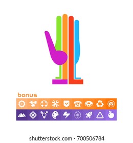 Colored Hand Palm Flat Icon