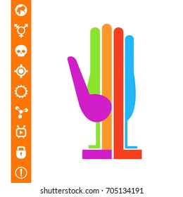Colored Hand Palm Flat Icon
