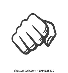 Colored hand sketch clenched hand. Vector illustration