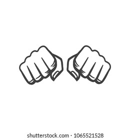 Colored hand sketch clenched hand. Vector illustration