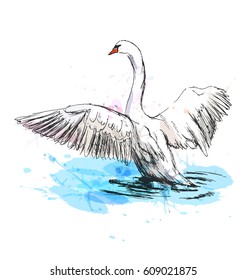 Despegando el bosquejo de la mano de color. Ilustración del vector