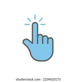 Colored hand touch icon illustration. Two tone icon style. suitable for apps, websites, mobile apps. icon related to click. Simple vector design editable
