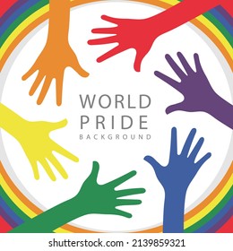 Colored Hands World Pride Day Background