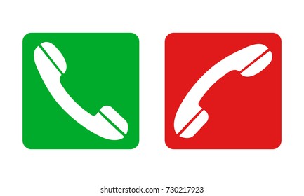 Colored handset button icons - stock vector