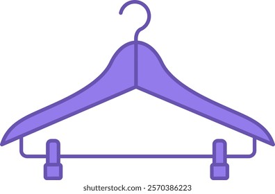 Colored Hanger Icon. Vector Illustration. Hanging Clothes Storage Device. Fashion Concept