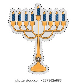 Colored hanukkah menorah icon Vector illustration